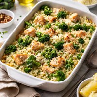 Rice Broccoli and Salmon Casserole
