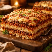 Rice Lasagna with Beef and Sausage