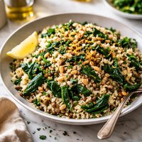 Rice Lentil and Spinach Pilaf