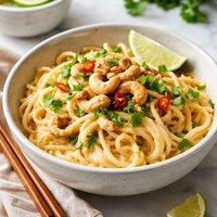 Rice Noodles with Coconut Cashew Sauce