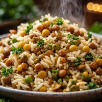 Rice Pilaf with Lentils and Split Peas
