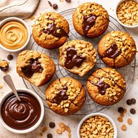 Rich Fudge Ffilled Peanut Butter Muffins
