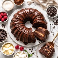 Rich Fudge Ribbon Bundt Cake