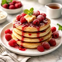 Rich Raspberry Sour Cream Pancakes