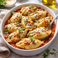 Ricotta Spinach Chicken Stuffed Pasta Shells