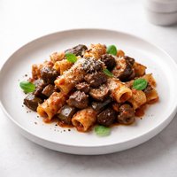 Rigatoni with Beef and Eggplant Aubergine
