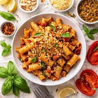 Rigatoni with Red Pepper Almonds and Bread Crumbs by Giada De