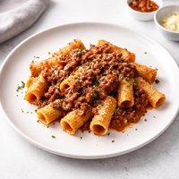 Rigatoni with Spiced Meat Sauce
