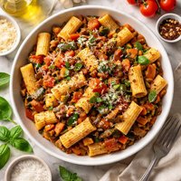 Rigatoni with Vegetable Bolognese