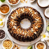 Ring of Coconut Fudge Cake
