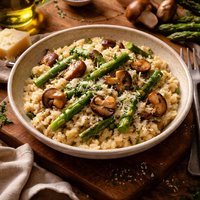 Risotto with Asparagus and Porcini Mushrooms