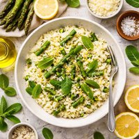 Risotto with Asparagus Mint and Lemon