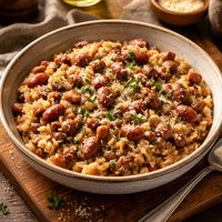 Risotto with Sausage and Cranberry Borlotti Beans