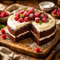 Ritner Family Mayonnaise Cake with Raspberries
