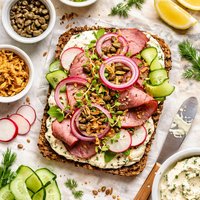 Roast Beef Open Faced Sandwich Smrrebrd