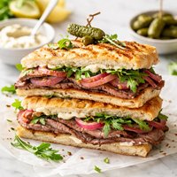 Roast Beef Panini with Horseradish Mayo