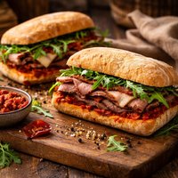 Roast Beef Sandwiches with Sun Dried Tomato Spread