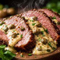 Roast Beef with Dijon Caper Sauce
