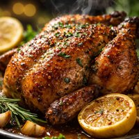 Roast Chicken with a Honey Lemon Baste