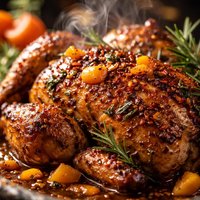 Roast Chicken with Apricot Rosemary Glaze