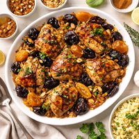 Roast Chicken with Dried Fruit and Almonds