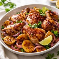 Roast Chicken with Plantains and Onions