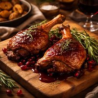 Roast Duck Legs with Red Wine Sauce