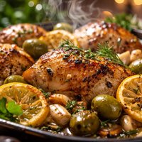 Roast Lemon Garlic Chicken with Green Olives