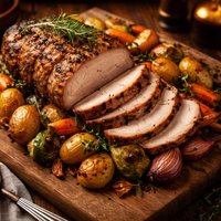 Roast Loin of Pork with Five Vegetables