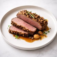 Roast New York Strip Loin with Garlic Herb Crust