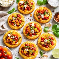 Roast Pepper Polenta Cakes
