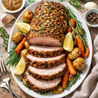 Roast Pork Loin with Dijon Herb Crust
