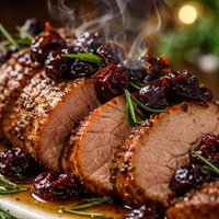 Roast Pork Tenderloin with Dried Cherries and Rosemary