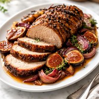 Roast Pork with Figs Onions and Marsala