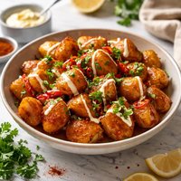 Roast Potatoes in Sweet Hot Sauce Patatas Bravas