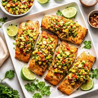 Roast Salmon with Lime Salsa