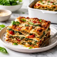 Roast Vegetable Spinach and Ricotta Lasagna