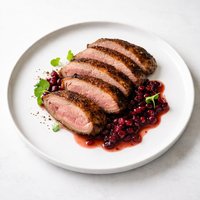 Roast Wild Duck with Cranberry Sauce