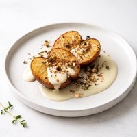 Roasted Apples with Bourbon Crme Anglaise