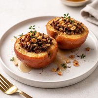 Roasted Apples with Fig Hazelnut Stuffing