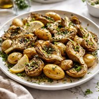 Roasted Artichokes New Potatoes