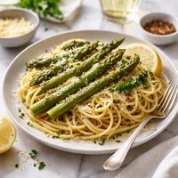 Roasted Asparagus Pasta with Garlic Butter