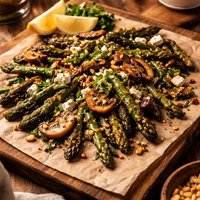 Roasted Asparagus Shiitake Salad