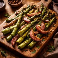 Roasted Asparagus with Onions