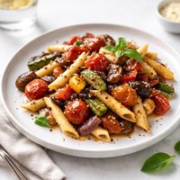 Roasted Balsamic Vegetables with Penne