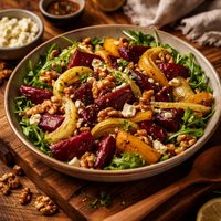 Roasted Beet Fennel and Walnut Salad