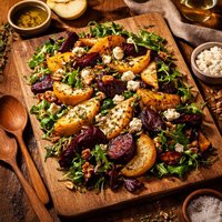 Roasted Beet Pear and Feta Salad