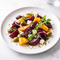 Roasted Beet Salad with Olives and Feta