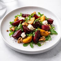 Roasted Beet Salad with Walnuts and Goat Cheese