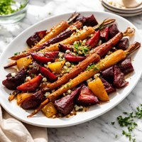 Roasted Beets and Carrots from Cooks Illustrated